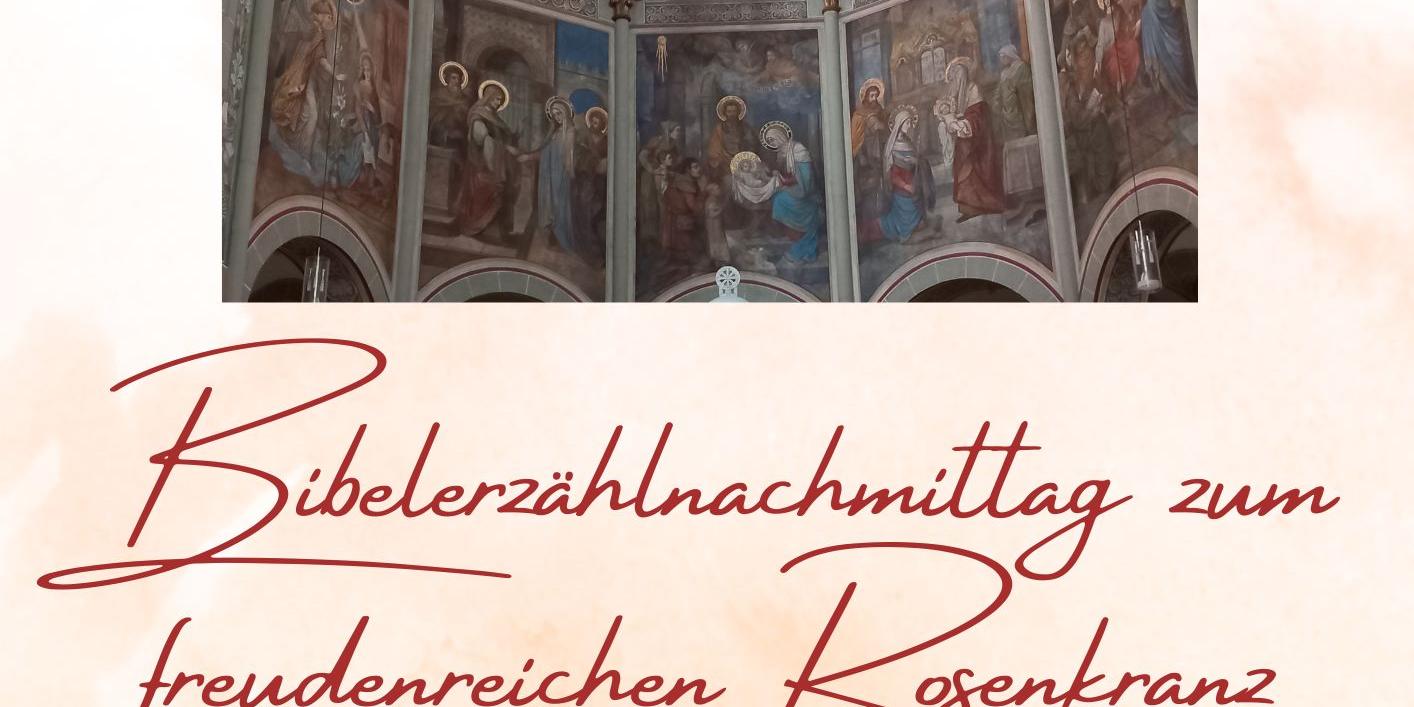 Bibelerzählen Rosenkranz (c) Flyer KI, Bild Elisabeth Hauröder Bibelerzählen Rosenkranz