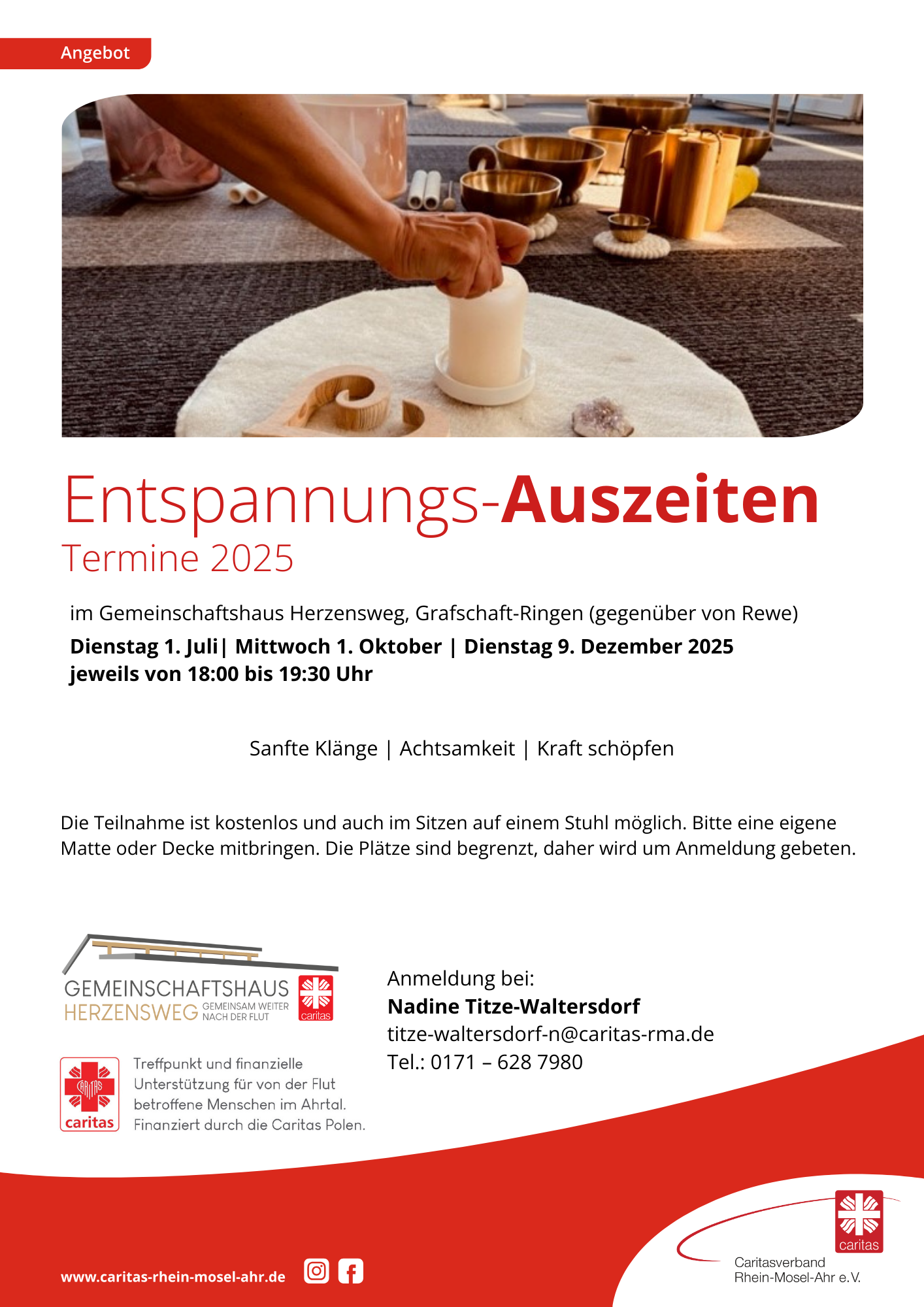 Entspannungsauszeit Übersicht 2025 Zusatztermine